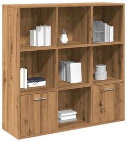 kézműves tölgy színű szerelt fa könyvszekrény 98x29x97,5 cm