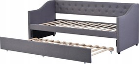 Kárpitozott ágy gyerekágy 90x200 kihúzható kanapé szürke