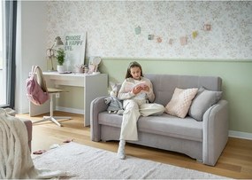 Világosszürke zsenília kinyitható-tárolóhelyes kanapé 155 cm Laine – ELTAP