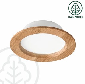 LED Beépíthető lámpa WOODY SPOT LED/12,5W/230V 4000K tölgy ø 16 cm