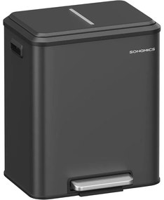 SONGMICS 2 x 15 literes konyhai szemetes fekete színben