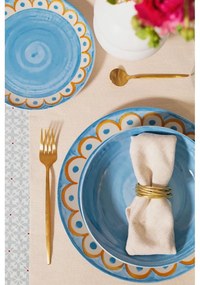 Világoskék porcelán tányér készlet 6 db-os ø 27 cm Tangeri blue – Villa Altachiara
