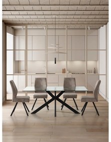 Világosszürke kordbársony étkezőszék szett 2 db-os Anibal – Marckeric