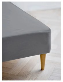 Szürke gumis bio pamut lepedő 180x200 cm Calm – Södahl