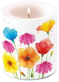 Colourful Summer Flowers átvilágítós gyertya 10x10cm