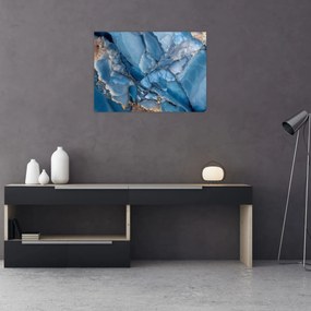 Üveg kép - Kék tagolt márvány (70x50 cm)