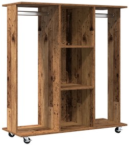 Ruhásszekrény Kerekekkel Régi Fa 102x38x110 cm Mérnöki Fa