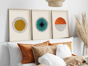 Huhu12 keretezett MDF falikép, 50 x 70 cm, 3 db-os szett
