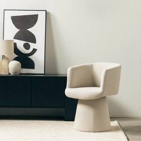 Forgatható design szék YATO, krémszínű