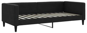 fekete kihúzható szövet heverő fiókokkal 90 x 200 cm