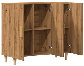 kézműves tölgy színű szerelt fa tálalószekrény 90 x 34 x 80 cm