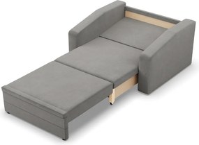 Vertico fekvőfotel, 90 cm széles, bársony, világosszürke
