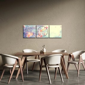 Kép - Levelek a jégben (órával) (90x30 cm)