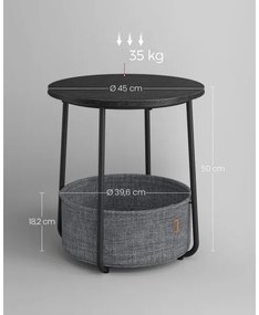 NOIRA oldalsó asztal fekete/szürke