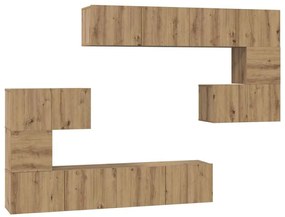 TV szekrény garnitúra 8 pcs kézműves tölgy 80 x 30 x 30 cm