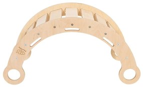 Rózsaszín-natúr színű borovi fenyő hinta 39x75x38 cm Montessori – Meowbaby