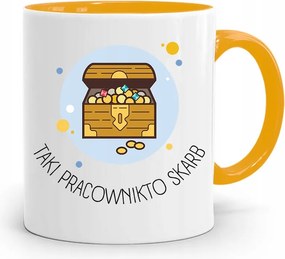 A Munkavállaló Számára A Sárga Bögre Egy Kincs, fényképes nyomtatással