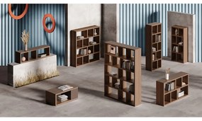 Barna könyvespolc diófa dekorral 150x83 cm Berlin – TemaHome