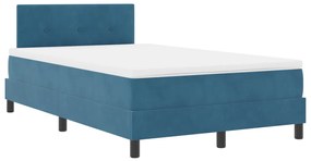 Boxspring Ágy Matraccal Sötétkék Kicsi Kétszemélyes Velúr