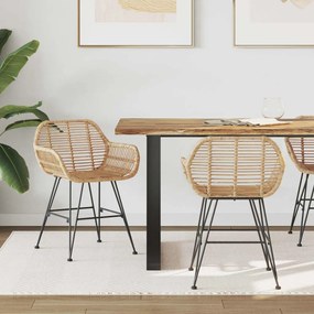 Étkezőszék 2 pcs Természetes 55 x 50 x 74 cm Rattan és Vas