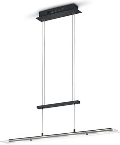 Fekete LED függőlámpa üveg búrával Milos – Trio