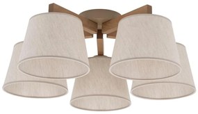 Brilagi - Felületre szerelhető csillár LATTE SABIA 5xE27/15W/230V fenyő/krémszínű