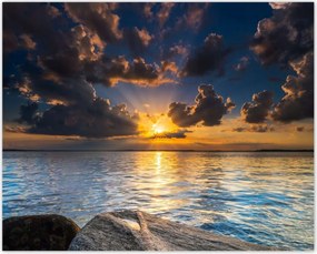 Poszterek 50x40 Sziklák Tenger Naplemente