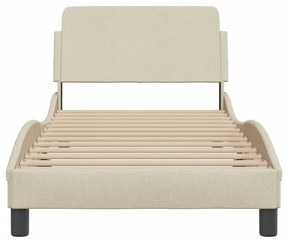 krémszínű szövet ágykeret fejtámlával Dover 80 x 200 cm