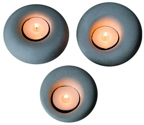 Beton gyertyatartó készlet 3 db-os Donut – Mioli Decor