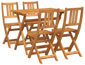 vidaXL Kert Bistro Készlet 5 pcs Barna Tömör Akácfa