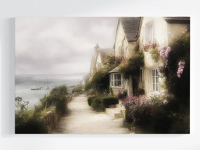 Vászonkép Canvas Tájkép Anglia Cornwall Tengerpart Házak 60x40