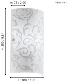 EGLO 90049 - AMADORA fali lámpa 1xE14/60W