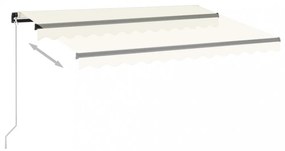 krémszínű kézzel kihúzható LED-es napellenző 350 x 250 cm