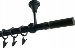 FĂŒggönykarnis szimpla FĂ©m Mennyezeti 19mm Fekete Matt 140cm Waldo