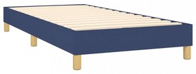 kék szövet rugós és LED-es ágy matraccal 80 x 200 cm