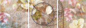 Kép - Virág dísz (órával) (90x30 cm)