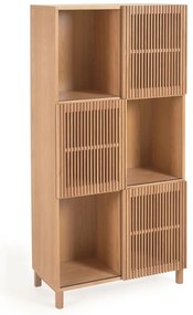 Natúr színű könyvespolc tolóajtóval, tölgyfa dekorral 85x170 cm Beyla – Kave Home