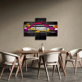 Egy kép a színes absztrakció fekete alapon (90x60 cm)