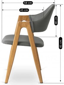 Szürke Eco-bőr Étkezőszék WILLY
