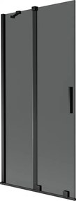 Mexen Velar kétszárnyú eltolható kádparaván 95 x 150 cm, grafit, fekete - 896-095-000-41-70