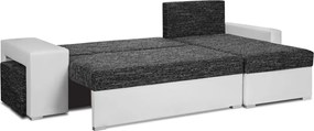 HUBI Kinyitható sarokkanapé Ezüst/fekete