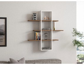 Fali polc Ardo - Walnut, White