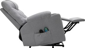 Állítható masszázs fotel, világosszürke, HUDSON