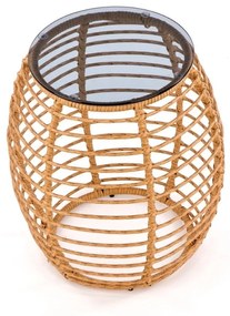 Barrel kerti asztal, rattan