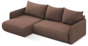 Rózsaszín kinyitható-tárolóhelyes sarokkanapé (bal oldali) Nanea – Makamii