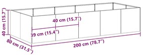 vidaXL ültetőtartó fekete 200x80x40 cm acél