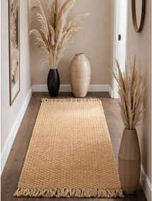 Natúr színű kétoldalas-kézi szövésű juta futószőnyeg 80x200 cm Fjord – Hanse Home