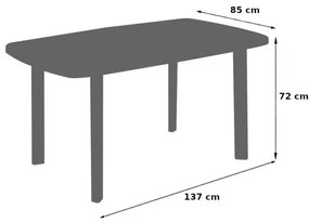 Parla 4 személyes kerti bútorszett Flen székekkel - Fehér SX