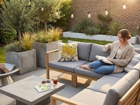 Lenvászon párnahuzat VELOBLOOM 45x45 cm, krémszínű