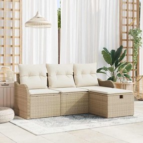 Kerti Kanapé Szett 4 pcs bézs és krémszínű 176 x 117 x 85 cm